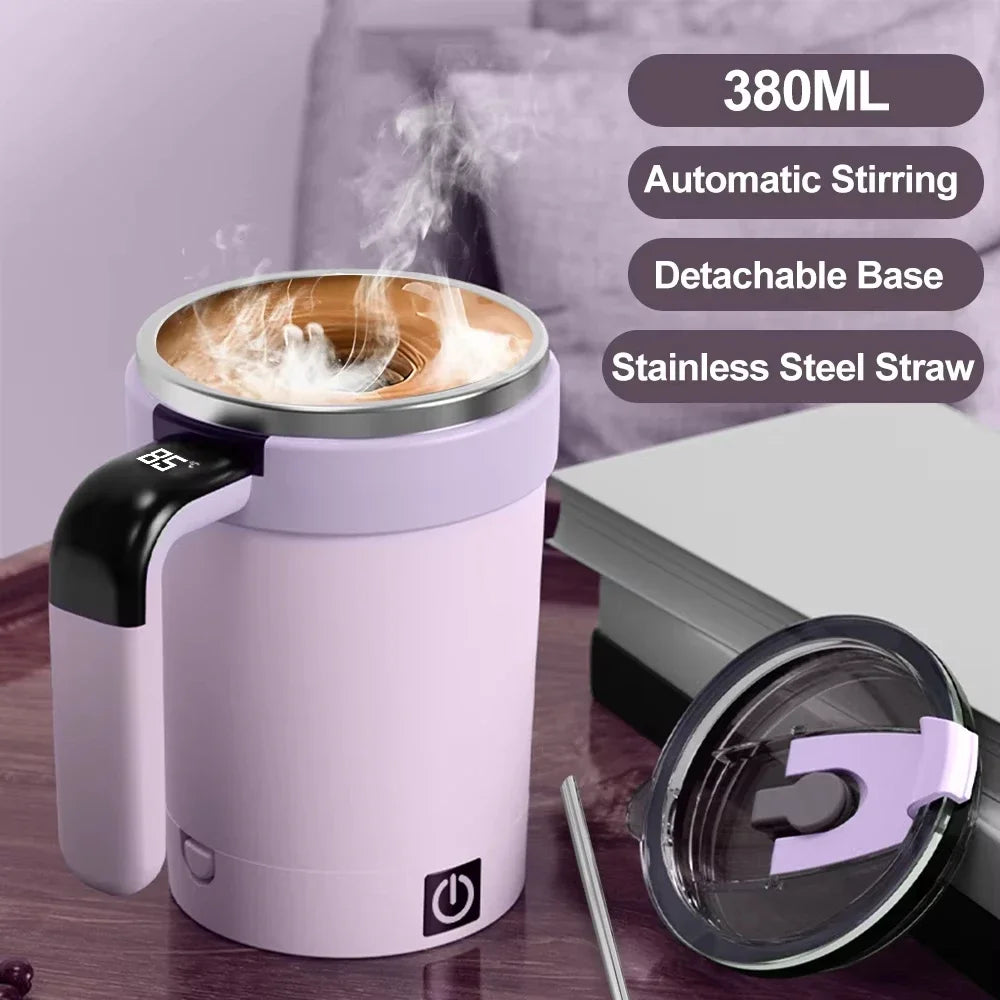 Detachable Automatic Mixing Coffee Cup - Smart Temperature Rechargeable Mug for Office Travel