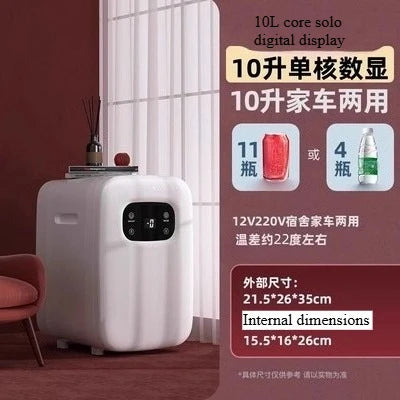 10L mini small refrigerator, dormitory beauty refrigerator, car and household dual-purpose breast milk special, refrigerator