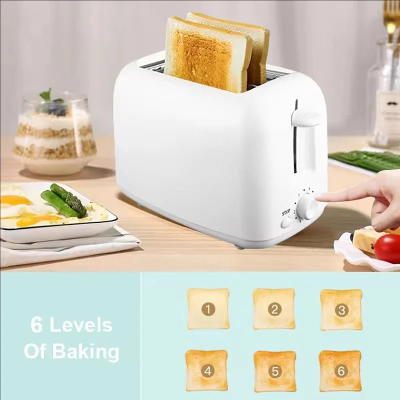Home Toaster 6 Modes 2 Slice Bread Toast Maker Automatic Breakfast Machine One-Click Operation Sandwich Maker 110V/220V