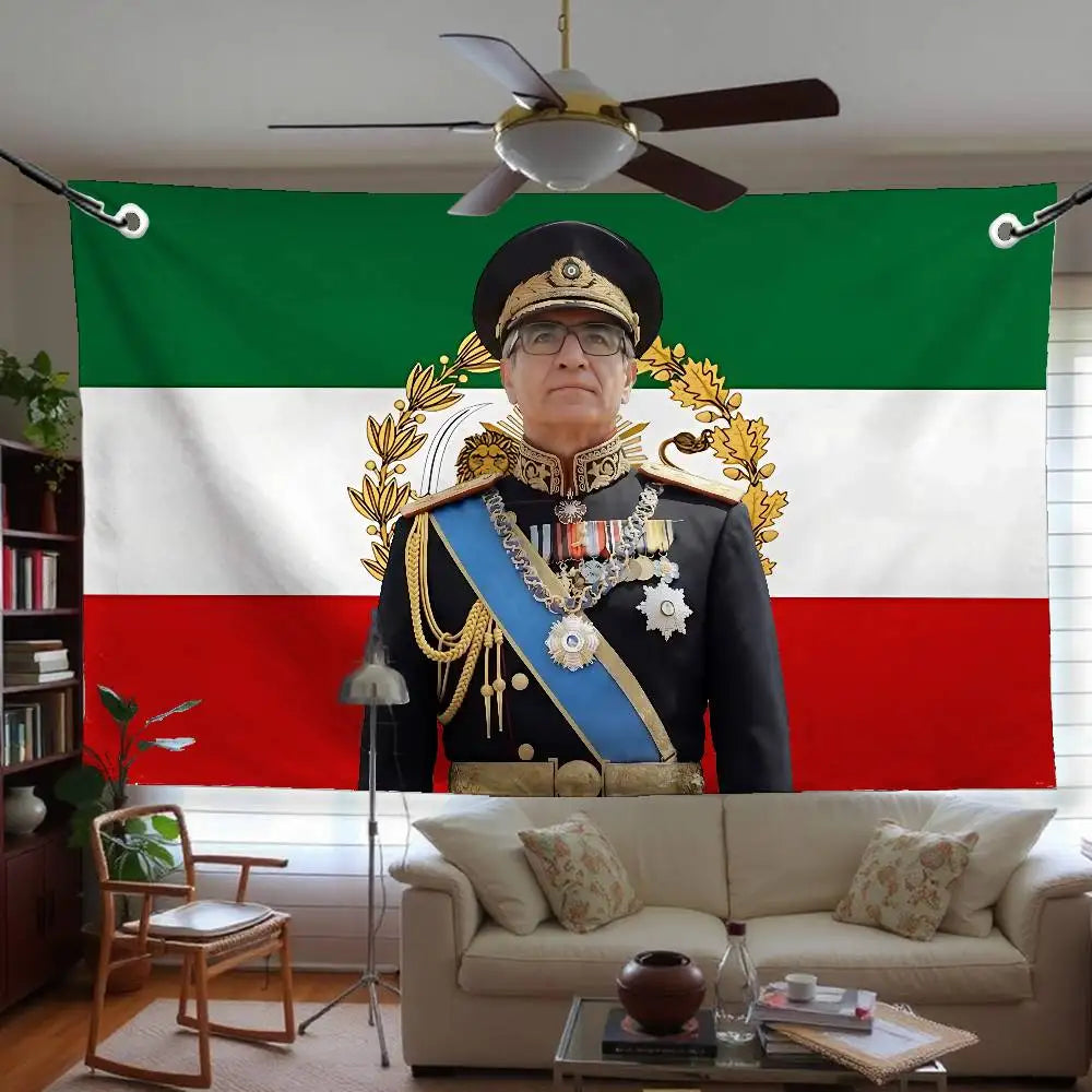 Iran Flag Mohammad Reza Pahlavi Flags Room Decor Outdoor Decors Personalized Items Flags For Bedrooms Home Funny