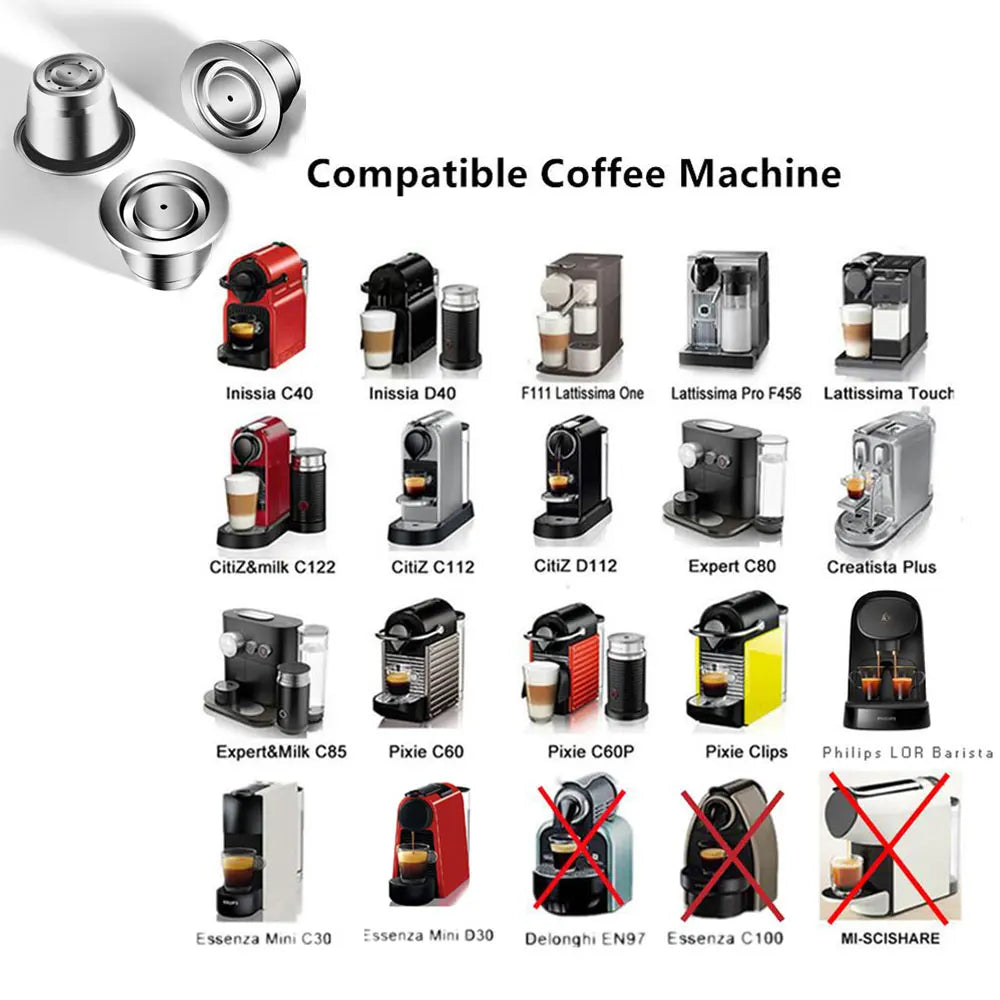 Coffee capsule reusable pods for Nespresso stainless steel coffee filter Espresso Crema pod manufacturer's new upgrade