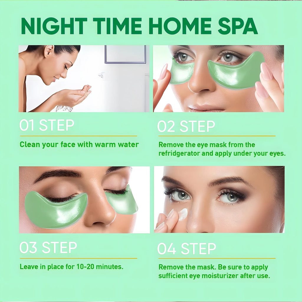 Seaweed Eye Mask; Rich in Seaweed, Collagen and Hyaluronic Acid, Smoothes Fine Lines, Fades Dark Circles, Tightens and Nourishes the Skin, Makes the Skin Smoothes and Softens the Eyes