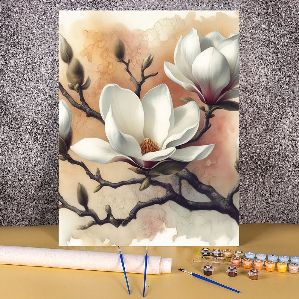 Coloring By Numbers Lily Flowers Acrylic Paint Painting For Living Room Wall Adults Handpainted Picture Crafts Gift Home Decor