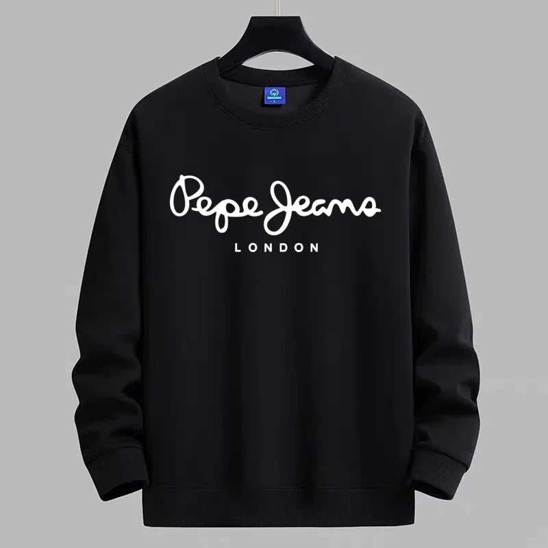 -Pepe Jeans London Vintage Round Neck Hoodie, Suitable for Both Adults and Children! Fashionable Boutique Top! Minimalist Style