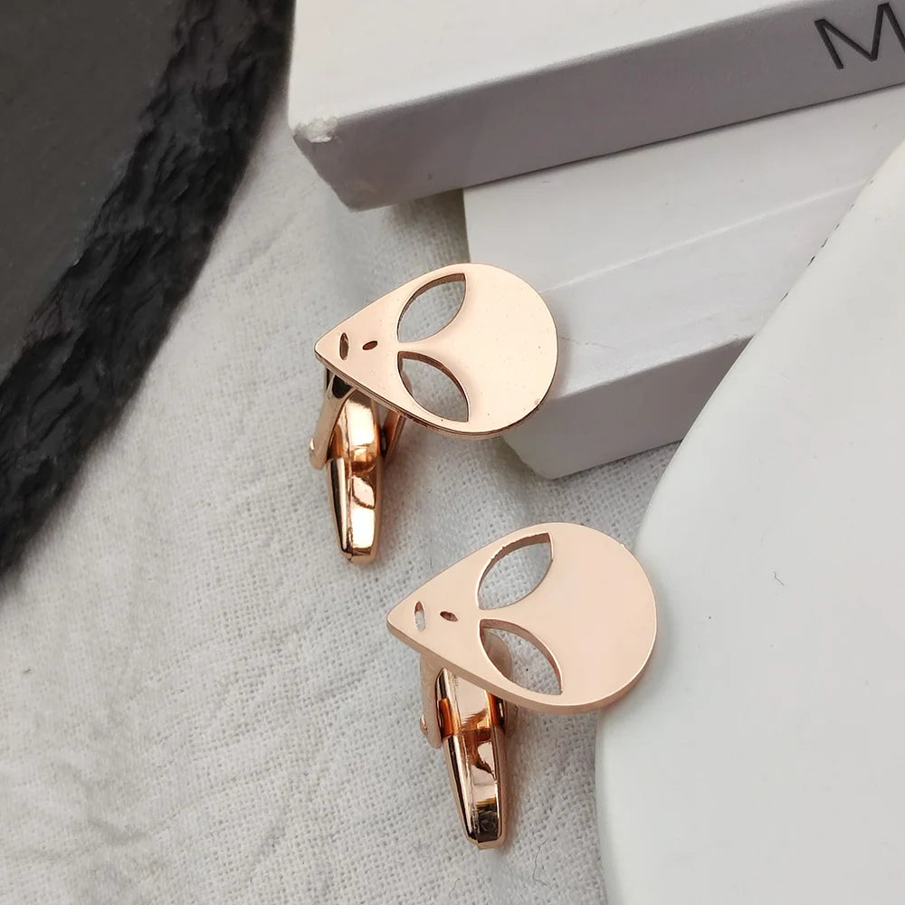 Cufflinks for Mens Alien Cuff Links Men's Shirt Cuff Buttons Stainless Steel Jewelry Accessories Christmas Present Wholesale