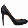 Women Pumps Sexy 11cm Platform Fashion Patent Leather Round Toe High Heels Shallow Lady Office Party Wedding Shoes Large Size 43