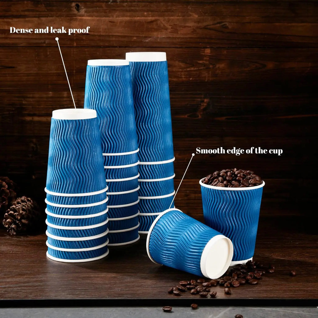 50 Pack 12 oz Disposable Coffee Cups with Lids To-Go Paper Coffee Cups for Hot Beverage Chocolate and Cocoa Coffee Bar Shop