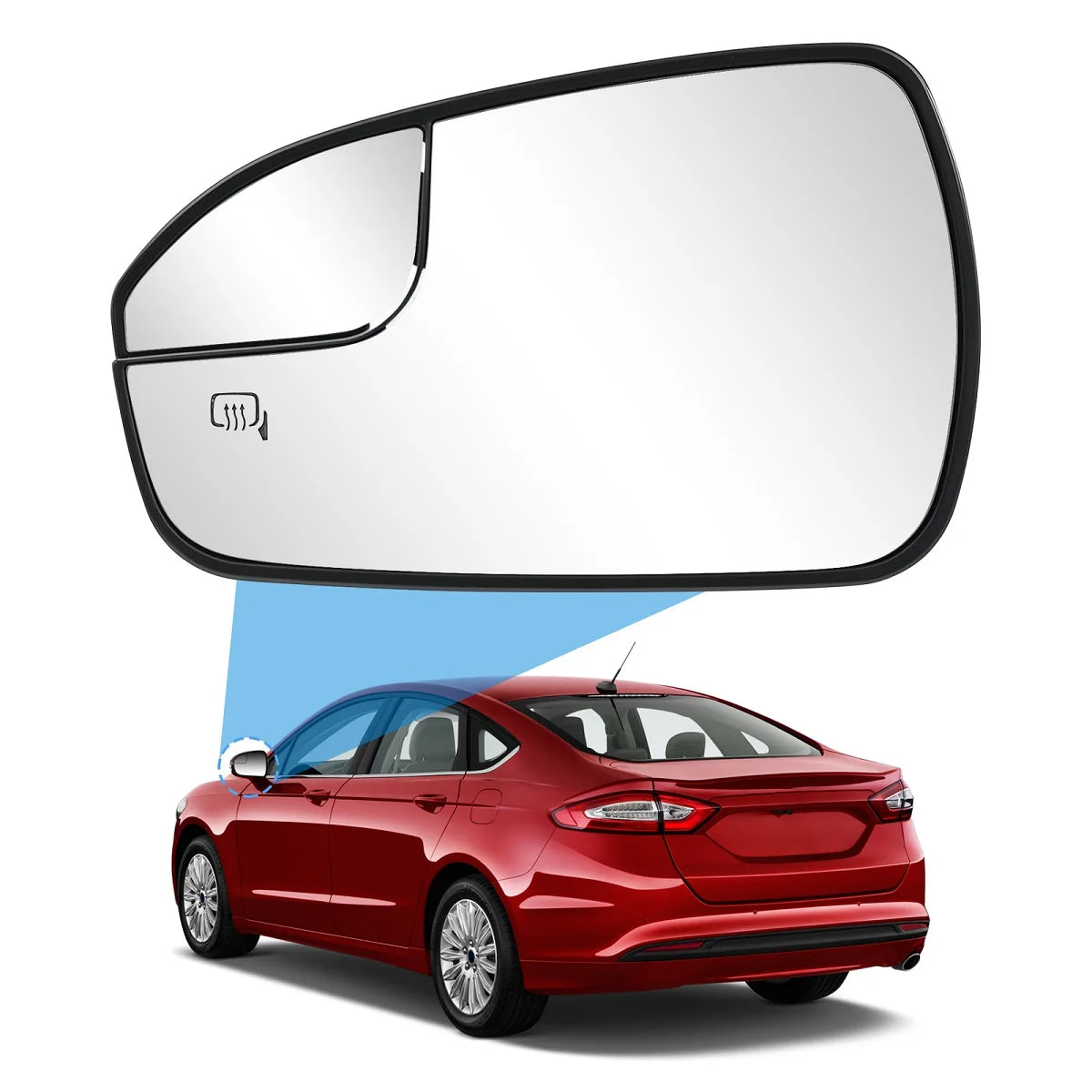1PCS Replacement for Ford Fusion 2013-2020 Car Side Heated Mirror Glass Rearview Mirror Lens Left /Right DS7Z17K707B USA Version