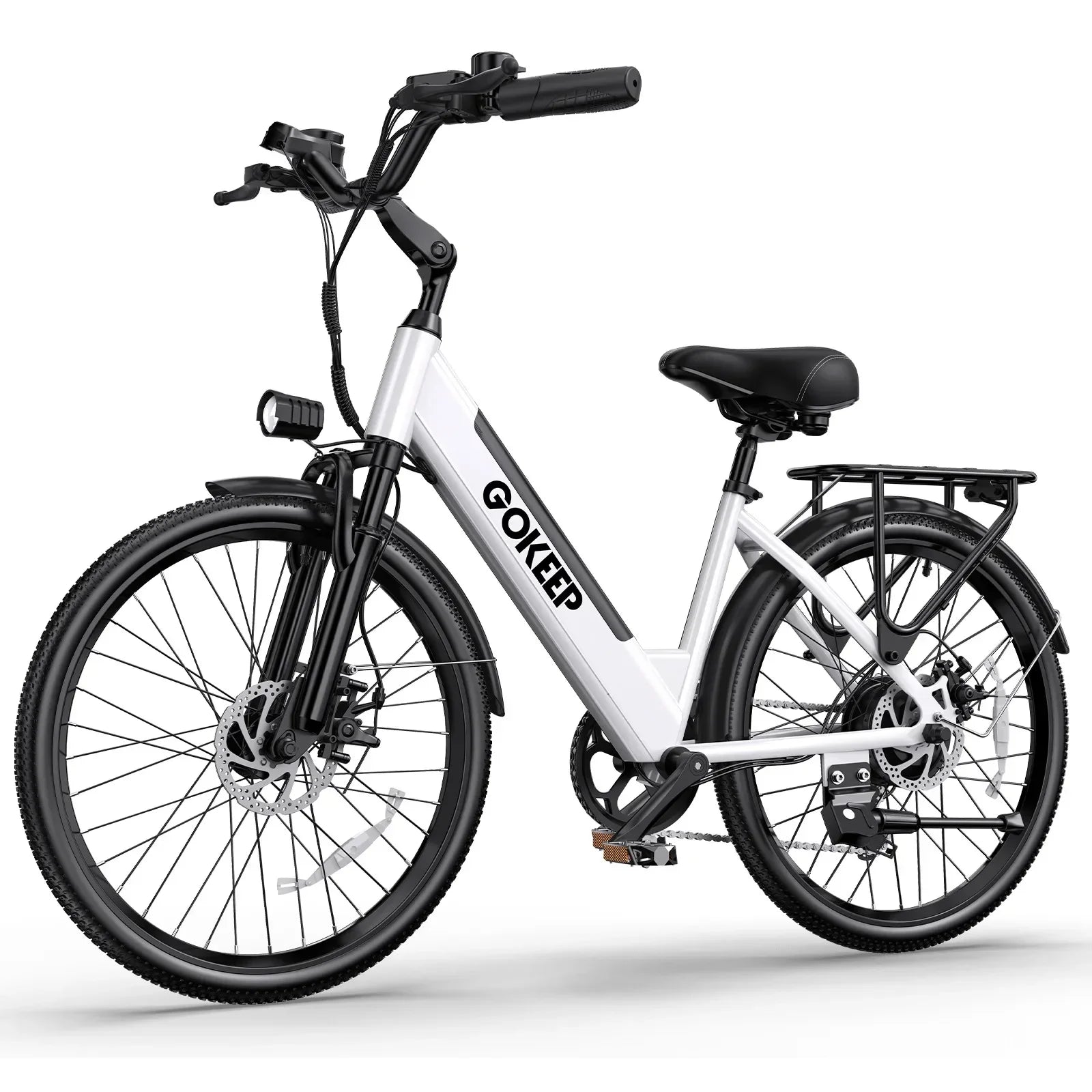 26-inch fashionable E-Bike, 7-speed variable speed adult electric bicycle, 600W brushless motor 48V-10.4ah battery electric mope