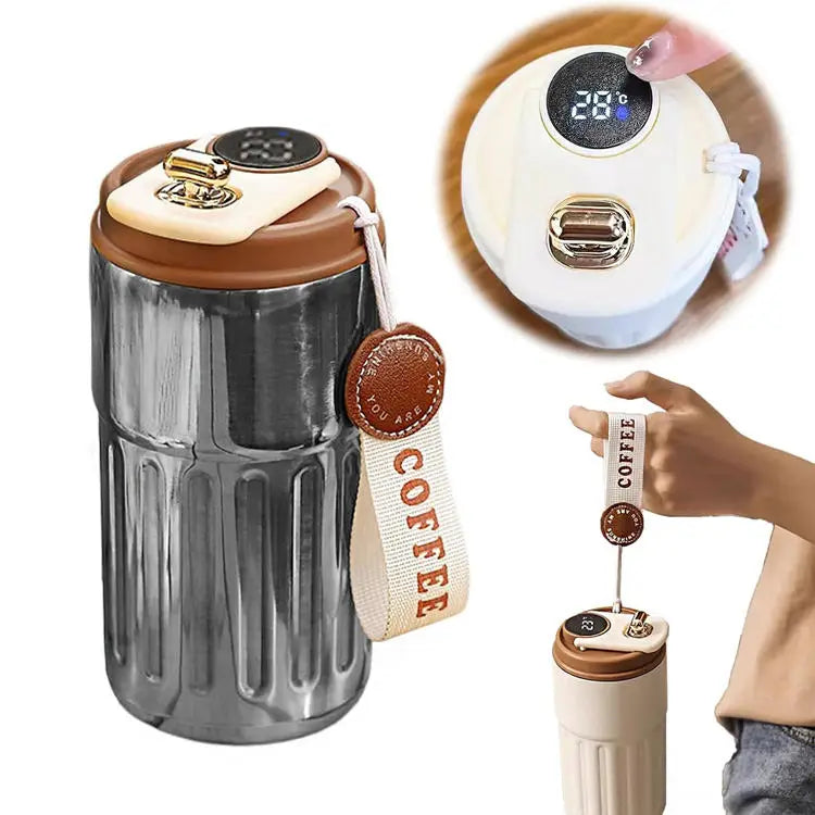 Smart Temperature Display Coffee Thermos, Unisex Portable Stylish Minimalist Gift Mug