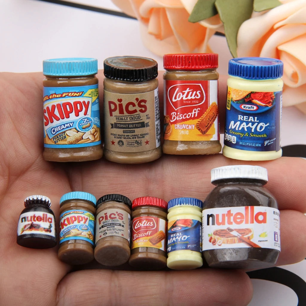 Dollhouse Miniature Food Play Supermarket Simulation Mini Peanut Butter Chocolate Sauce Size Combination Doll Accessories Toys