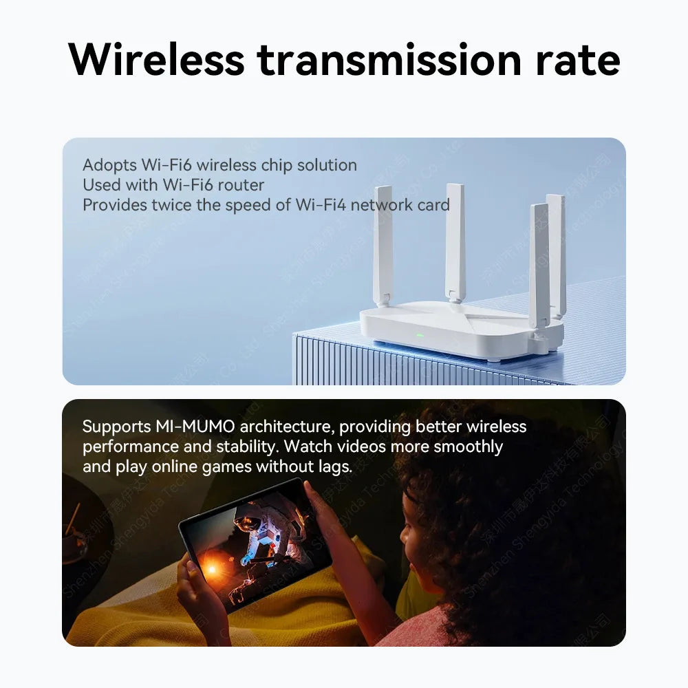Mini USB WIFI 6 Dongle Network Card 2.4GHz Wi-Fi Lan Adapter Driver Free For PC Laptop Windows 7 10 11 300M 150M Receiver