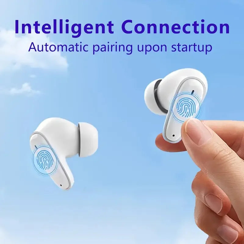 Stereo in ear headphones with high aesthetic value and fresh color scheme, portable wireless earphones with a drawstring, built-