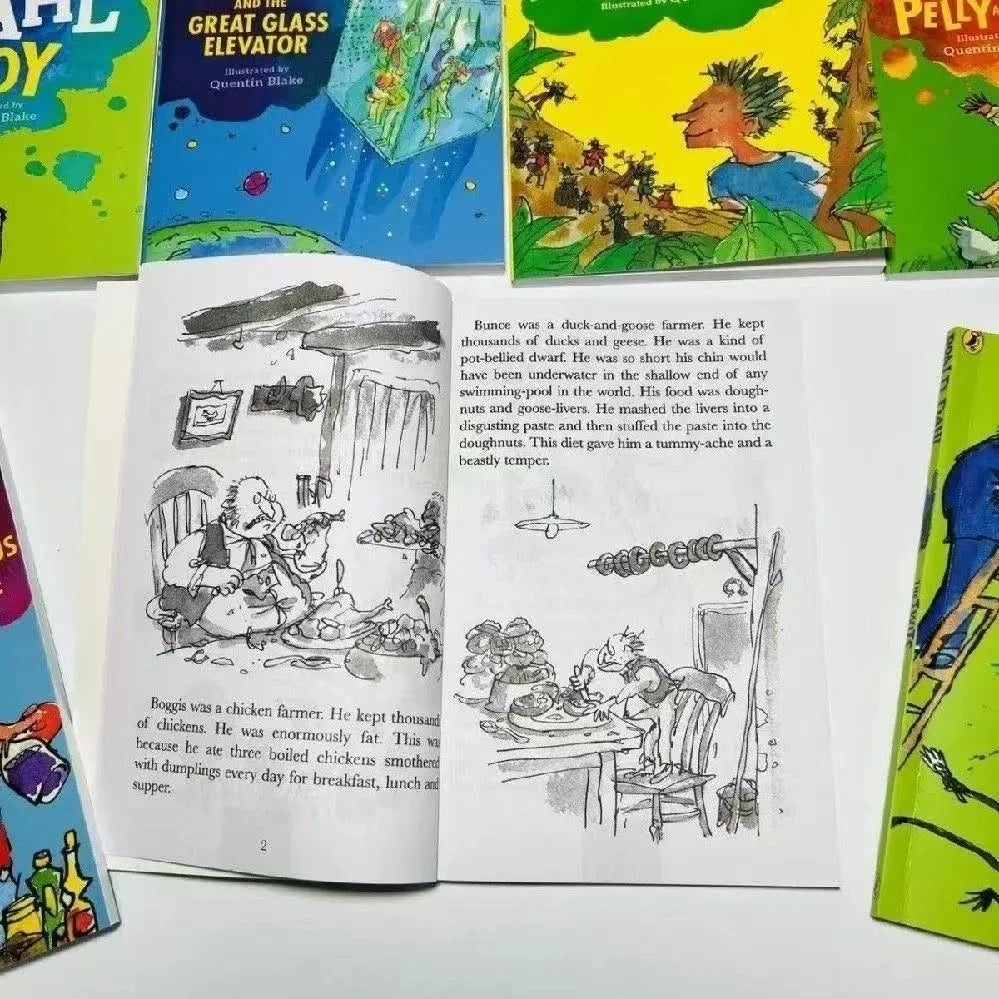 Roald Dahl Complete Set of Roald Dahl Chapters Novels Original English Version 24 Books Children's Literature
