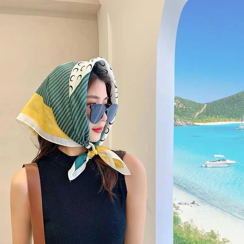 Scarf 100% Silk Square Scarves Women Satin Luxury Lady Bandana Print Scarf Head Band Hair Shawl Wrap Neckerchief