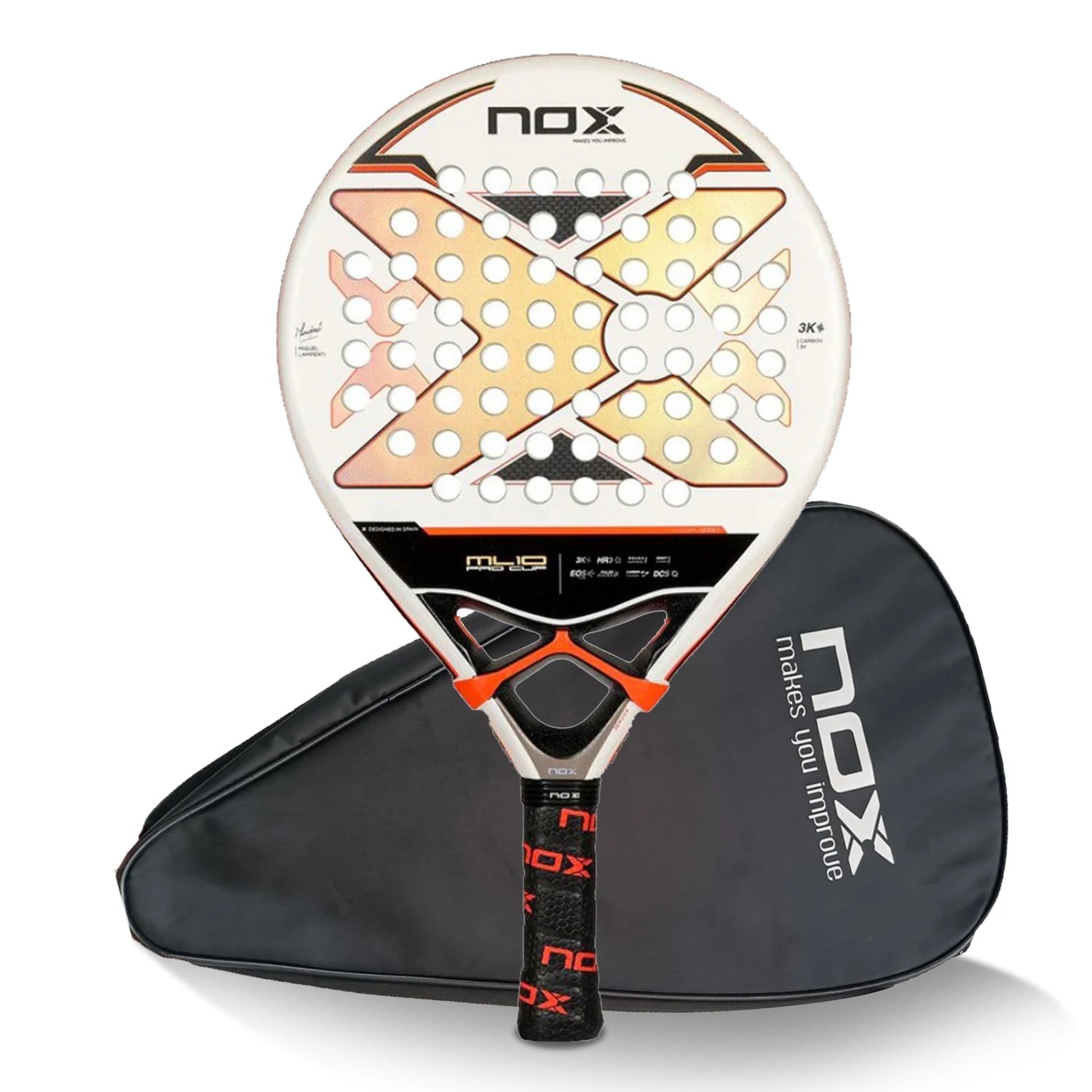 Nox 3K 12K 18K Tennis Paddle Racket,Portable Bag Included,Perfect Gift for Christmas Birthday Holidays,Professional Skill Level