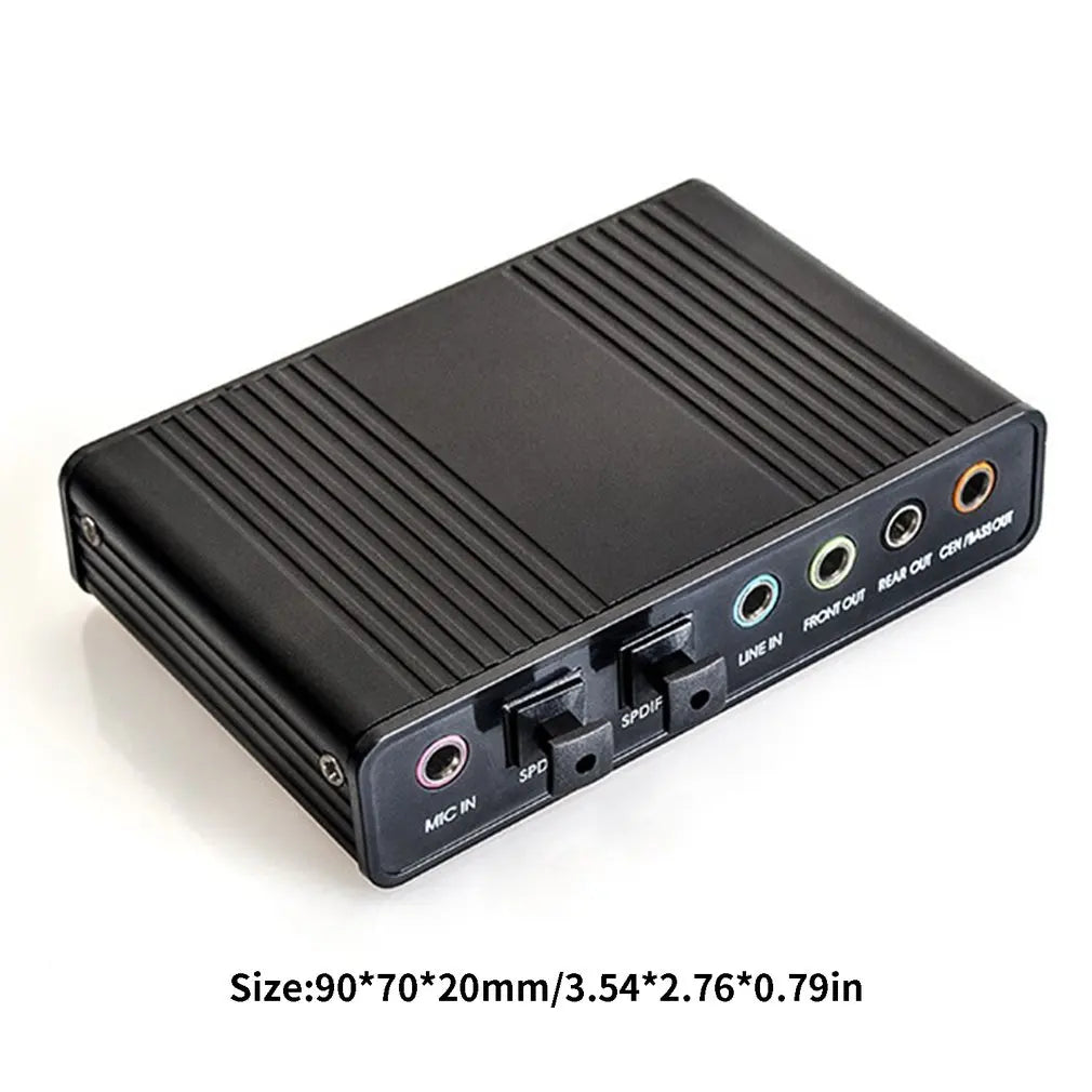 External USB Sound Card 6 Channel 5.1Surround Adapter Audio Card USB 2.0 Optical S/PDIF Sound Card Adapter for PC Laptop Desktop