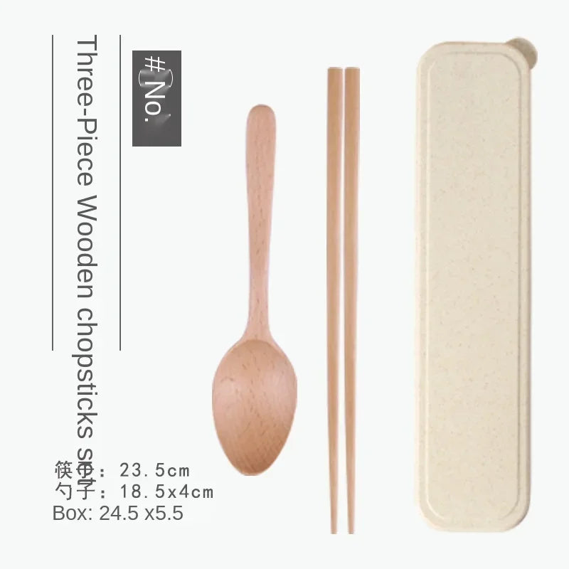 Handmade Dinnerware Cutlery for Kitchen, Wooden Spoon & Fork Dinner Kit for Rice, Soups, Cereal, Home Tableware - Free Item
