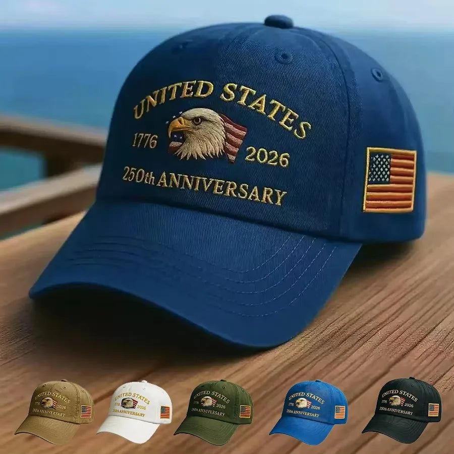 UETEEY 250th Anniversary Hat USA Patriotic Baseball Caps Eagle Embroidered Baseball Hats for Men Women 250 Year Anniversary Cap