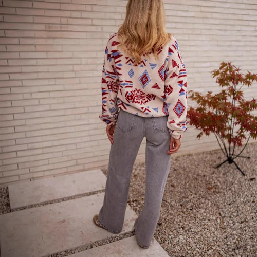 2025 Fleece Sweater Fashion Print Women's Double-sided Fleece Winter Coat
