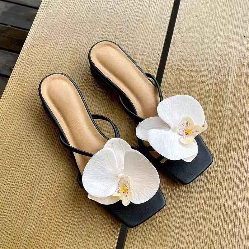 Women Sandals 2025 New Shallow Sandals Casual Fashionable High Quality Shoes for Women Elegant Flowers Designer Women Sandals