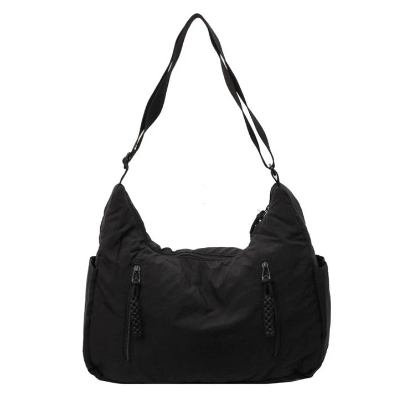 Trendy Women's Soft Cloth Shoulder Bag Solid Color Student 2026 Spring Y2k Casual Style Big Handbags Crossbody Bags for Women