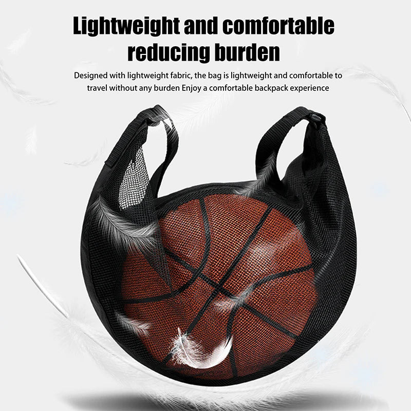 Sports Storage Bag with Zip Closure and Mesh Pocket for Easy Ball Carrying