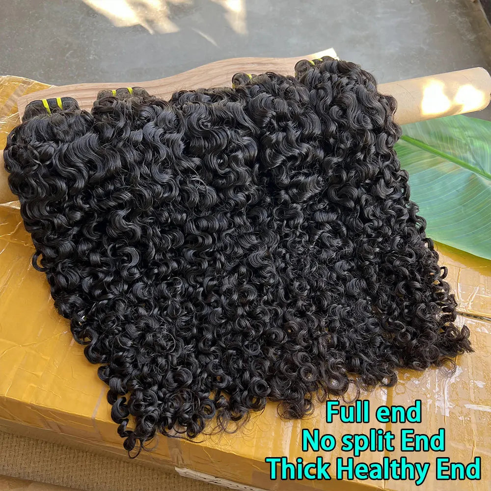15A Burmese Curl Vietnam 100% Raw Virgin Human Hair Extensions #1B Natural Black for Human Hair Weave Bundles Curly Bundles