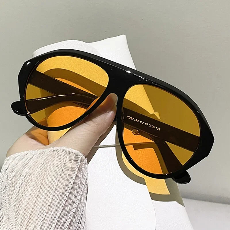 Fashion Pilot Oversized Sunglasses Goggles Women Luxury Brand Designer Sun Glasses Mens Womens Big Frame Trendy Shades UV400