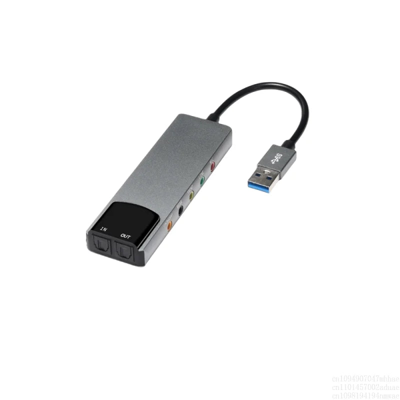 USB laptop desktop computer external sound card USB aluminum alloy fiber optic sound card with cable