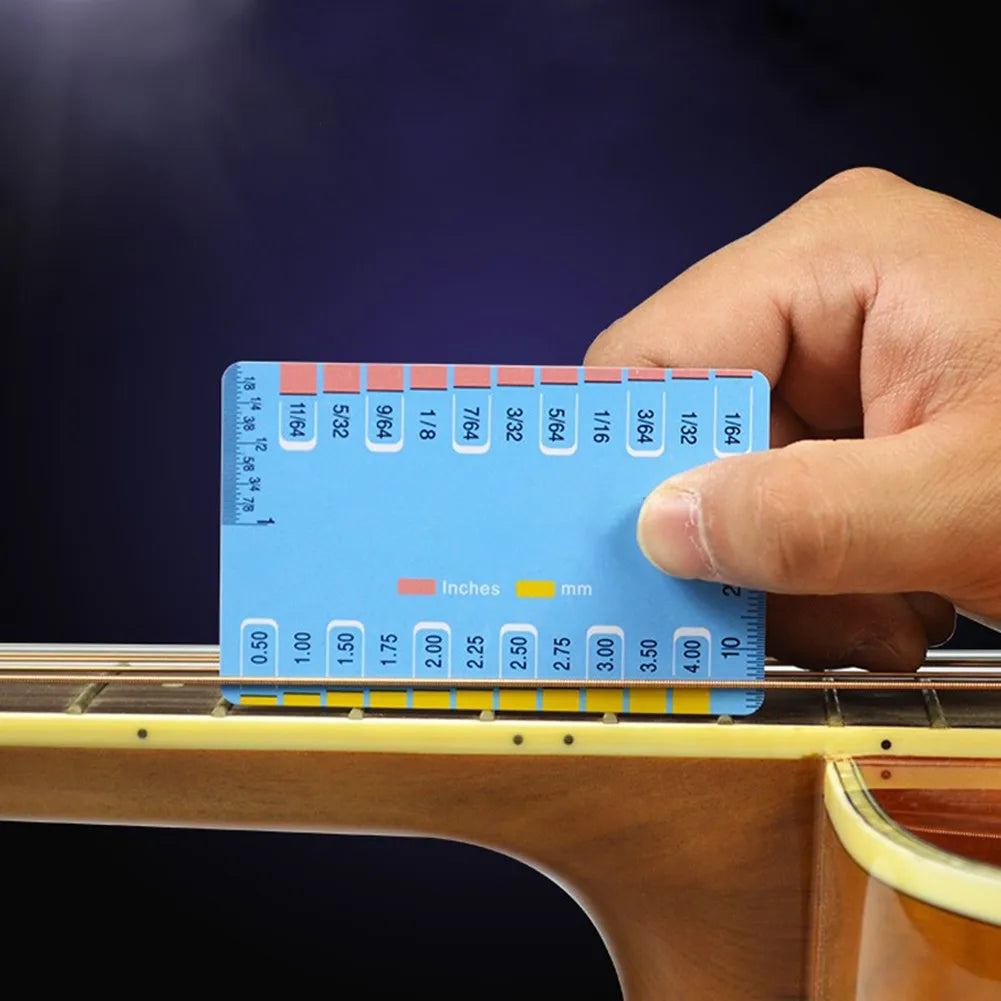 Guitar String Gauge 3.3 X 2.1inch Plastic Ruler.Stainless Steel/Durable/Used For Acoustic/Electric Guitar/Bass Musical Parts