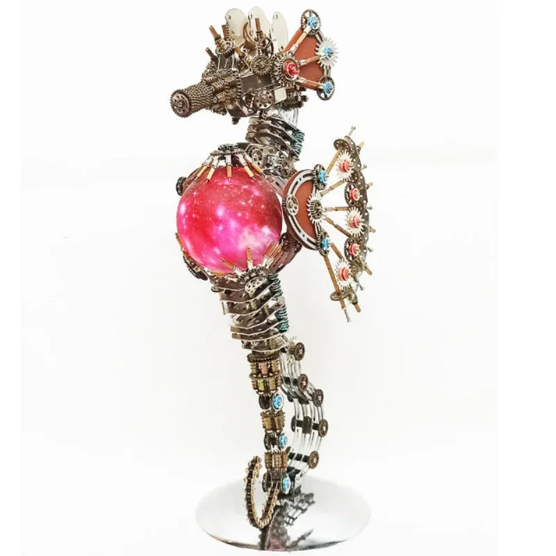 3d Puzzle Mechanical Seahorse Metal Model Kit Steampunk Seahorse Toys DIY Assembly Kits Children Adults (2100PCS)