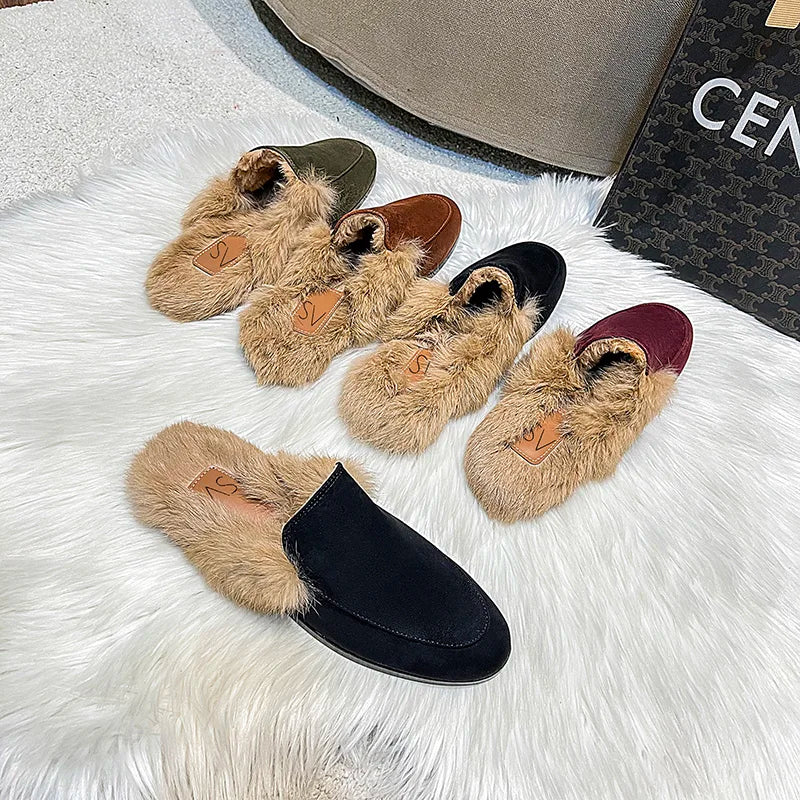 Baotou Half Slippers Women Summer Wear Muller Shoes 2025 New Flat Sandals