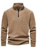 Spring And AutumnBrand Quality Thicken Warm Fleece Jacket for Men Zipper Neck Pullover Men's Sweatshirt Soft Shell Mens Jacke