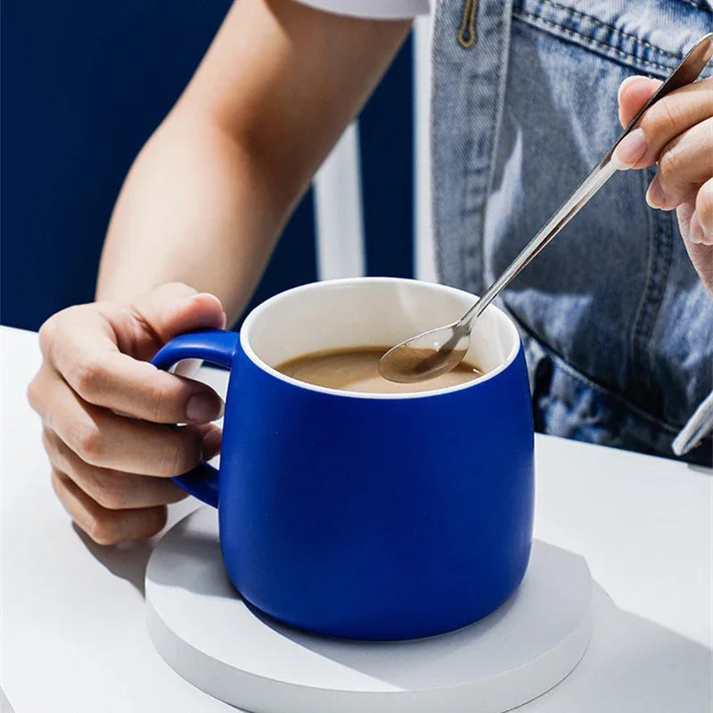 500ml Creative design Splash ink Blue Ceramic Mug Coffee Cup Couple water cup Breakfast Oatmeal Cups Festival Gift Porcelain Mug