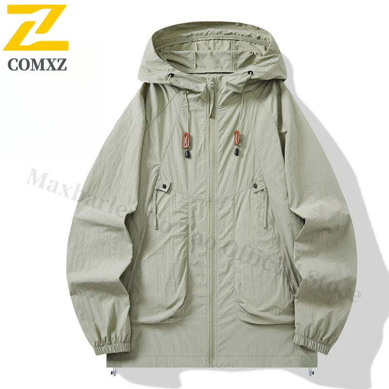 Summer UV Protection Hooded Jacket Unisex UPF50+ Ultra Thin Ice Silk Fishing Skin Coat with Quick-Dry Technology Outdoor Sports