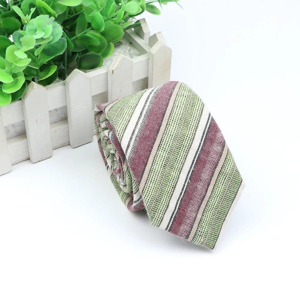 Classic Fashion Tie Men's Striped Necktie Formal Wear Business Suit Cotton Ties Male Female Skinny Slim Colourful Cravat Gifts