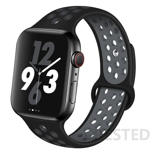 Silicone Strap For Apple Watch Band 45mm 44mm 40mm 49mm 41mm 38mm 42mm Sport bracelet iWatch Ultra 2 Series 9 8 7 6 se for nike