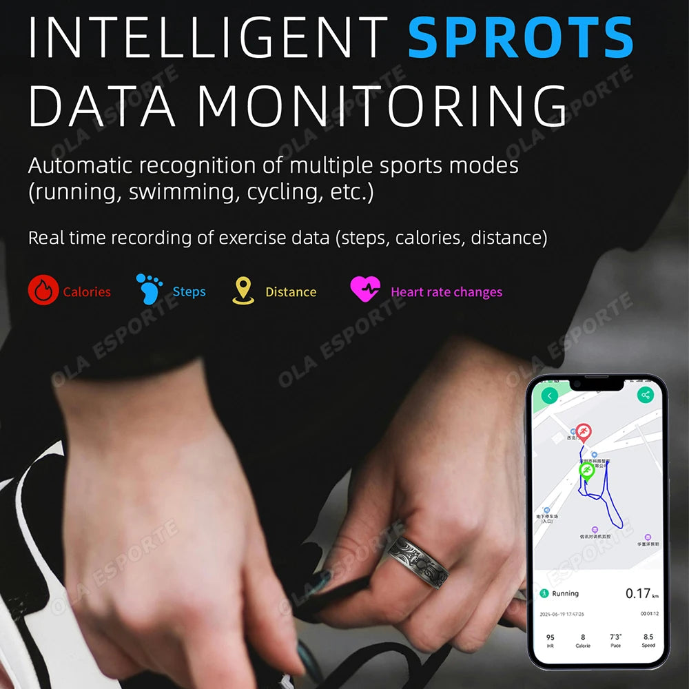 New Retro Smart Ring Health Tracker With Blood Pressure/Oxygen/Heart Rate Monitor Sleep & Sports Tracking Waterproo Fashion Ring