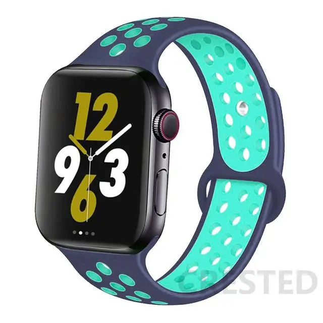 Silicone Strap For Apple Watch Band 45mm 44mm 40mm 49mm 41mm 38mm 42mm Sport bracelet iWatch Ultra 2 Series 9 8 7 6 se for nike