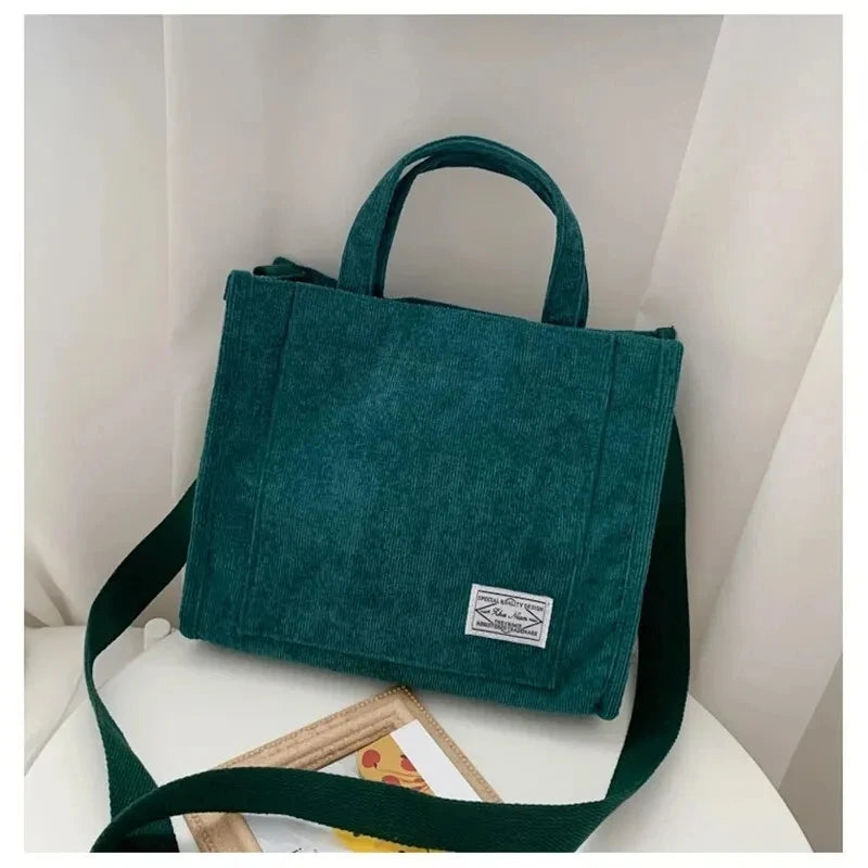 Women Handbag Simple Corduroy Portable Large Capacity HandBag Ins Fashion Trend Small Square Handbag Single Shoulder Bags - Free Items Weekend.