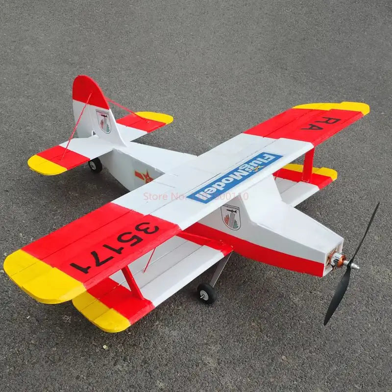 Rc  Short Take-Off And Landing Jungle Biplane 1000mm Wingspan Electric Pp Plate Fixed-Wing Remote-Controlled Model Aircraft