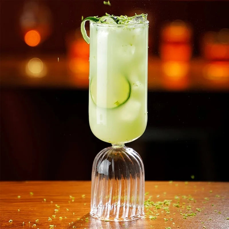 Frilled Highball Glass Cups Creative Cocktail Juice Glasses Cup Molecular Champagne Flute Bar Party Wine Cup Kitchen Tools