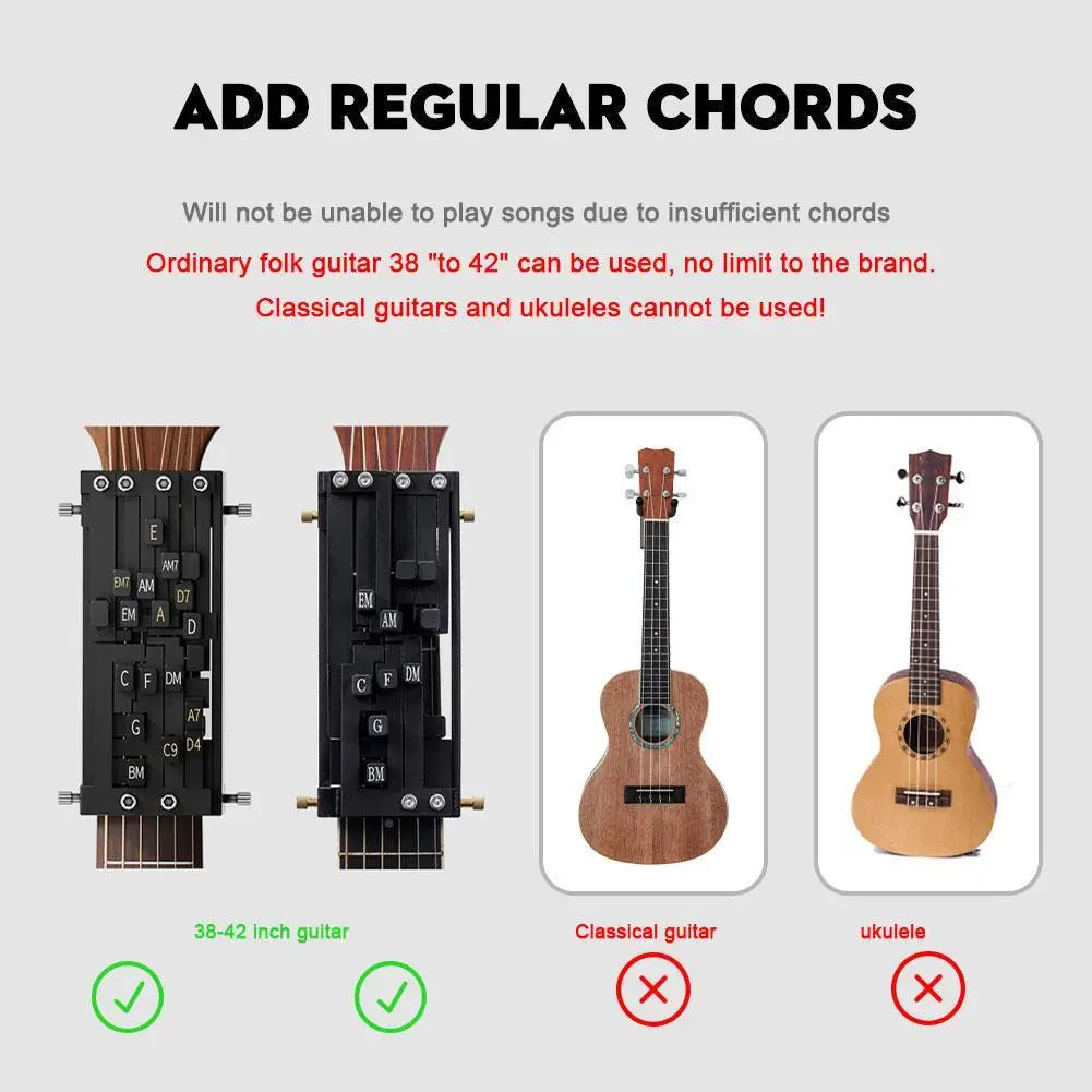 Guitar Aid Chords,Portable Guitar Learning System Teaching Beginner Trainer Practice Tools for Beginners Friends Family Adults
