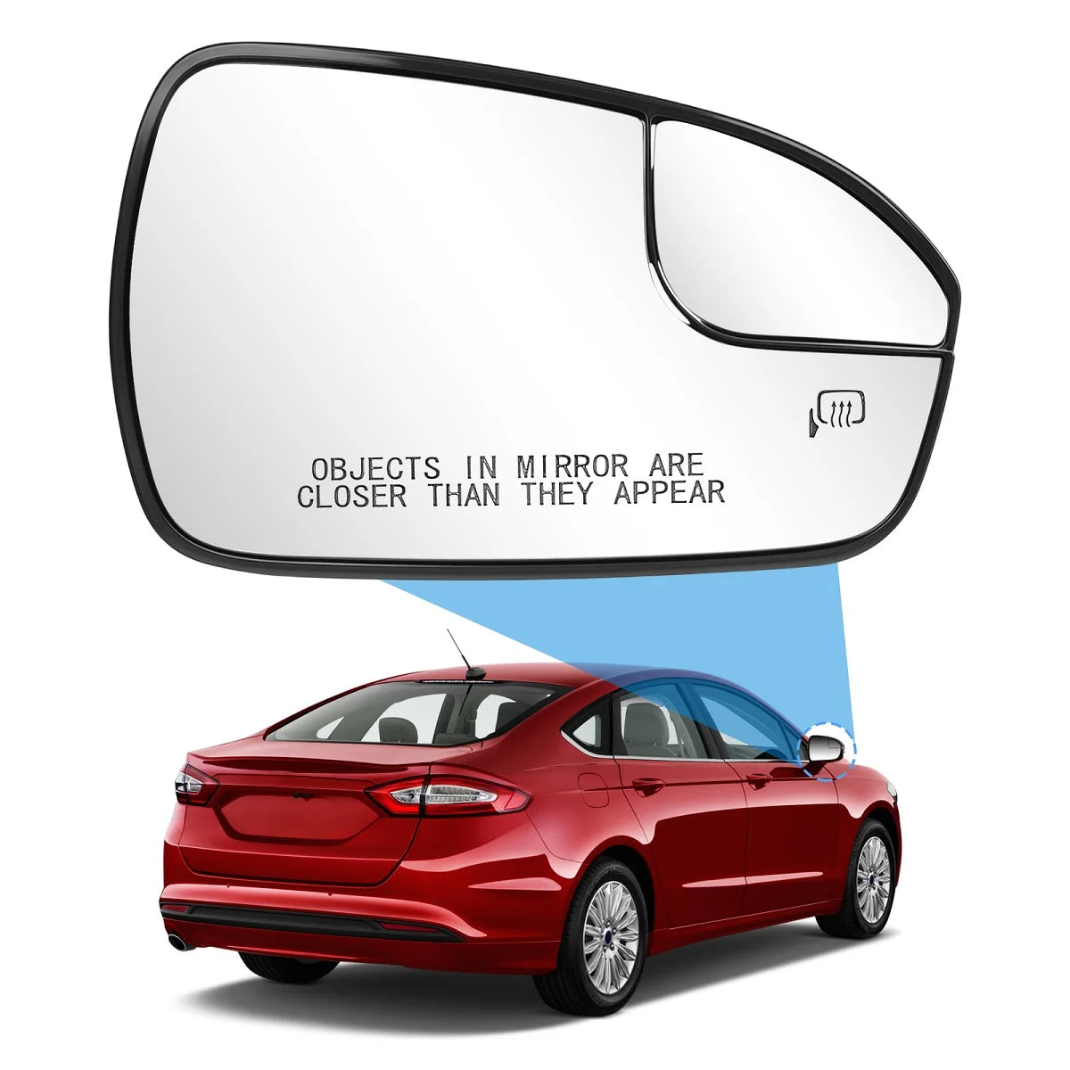 1PCS Replacement for Ford Fusion 2013-2020 Car Side Heated Mirror Glass Rearview Mirror Lens Left /Right DS7Z17K707B USA Version
