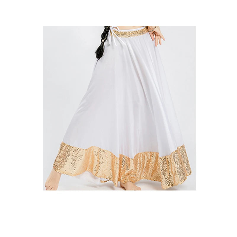 Indian Dance Skirt For Women Adult Big Swing Saree Clothes Oriental Dance Stage Performance Costumes 720 Degree Skirt DQL6990