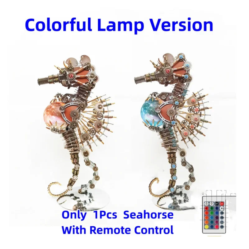 3d Puzzle Mechanical Seahorse Metal Model Kit Steampunk Seahorse Toys DIY Assembly Kits Children Adults (2100PCS)