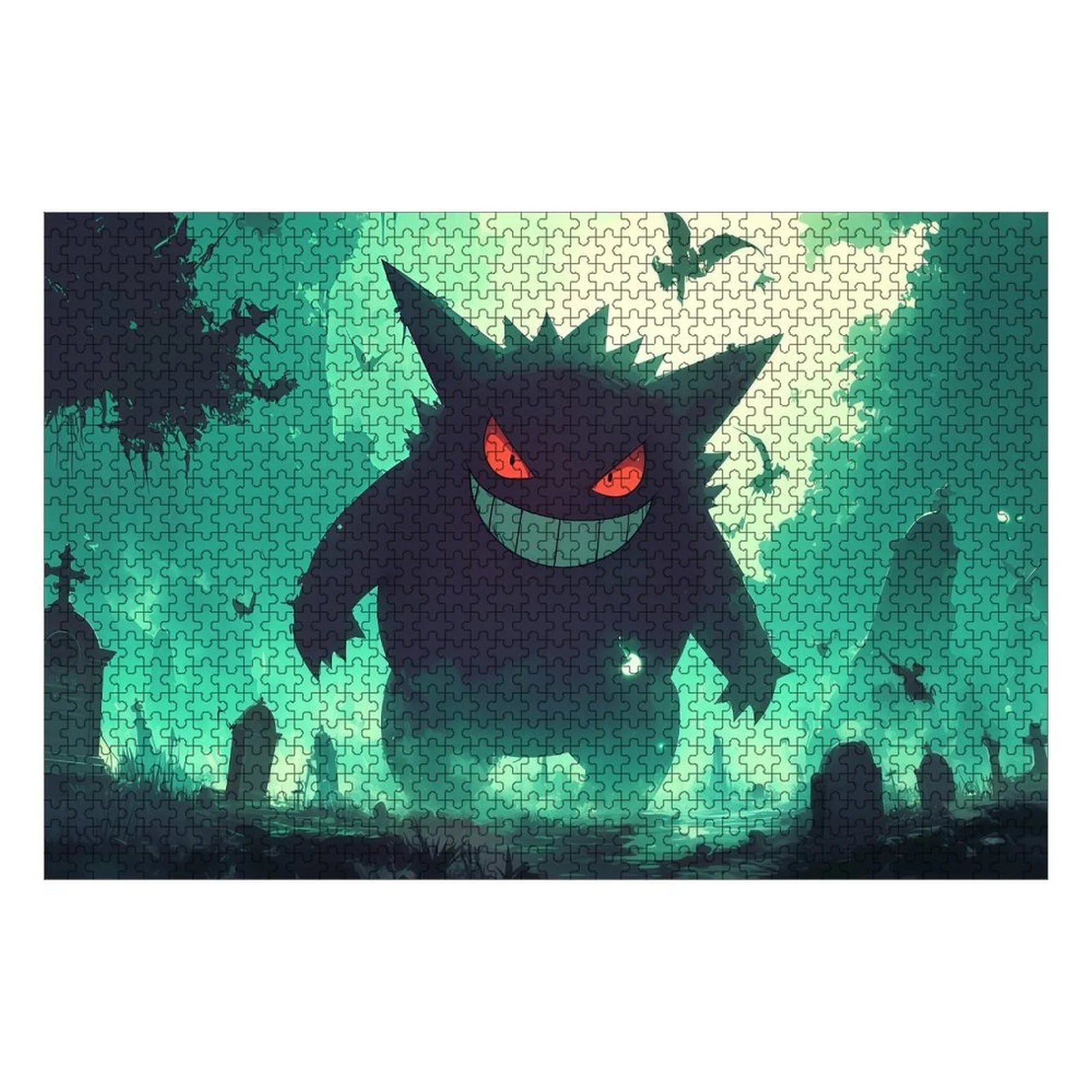 Pokemon Jigsaw Puzzles 1000 Pieces Paper Picture Landscape Oil Painting Art Puzzles Decompression Toys for Adults Family Games