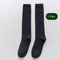 Men's Formal Long Socks – Knee High Cotton Dress Socks, Solid Color Soft Elastic for Business, Party, Four Seasons