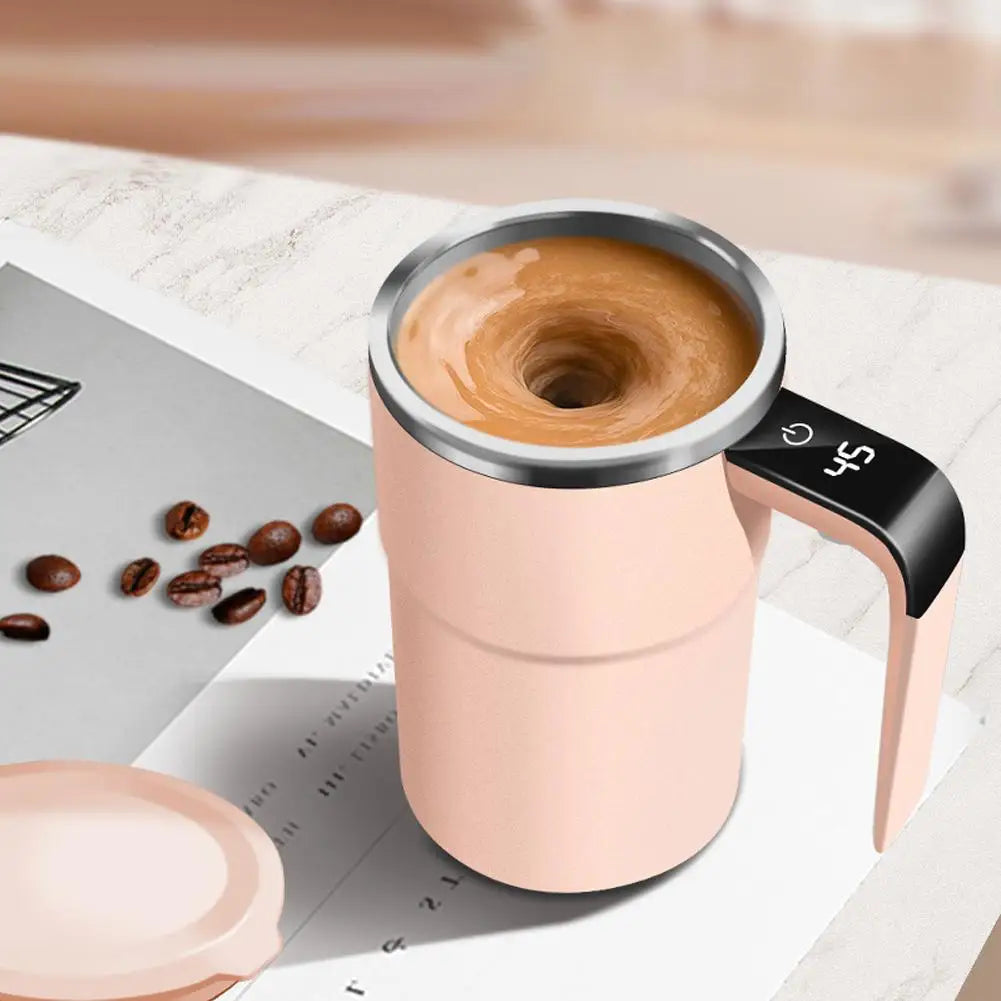 Smart Mixing Cup Electric Magnetic Stirring Cup Temperature Display USB Rechargeable Portable Shaker For Protein Coffee Shake